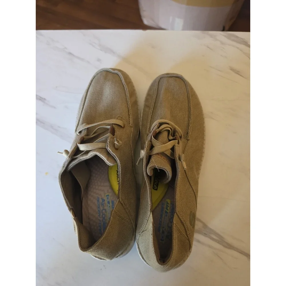 Sketchers Classic For Air Cooled Men's Size 11.5 Khaki Slide On Shoes